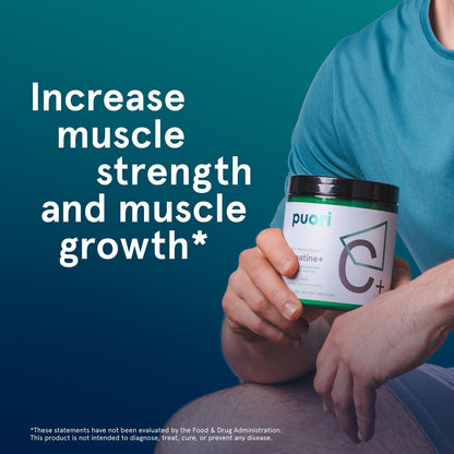 Puori Creatine Monohydrate Powder with Taurine - Unflavored Creatine, 60 Servings