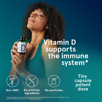 Puori Vitamin D3 Softgels 2500 IU – Immune Support & Bone Health, 120 Count