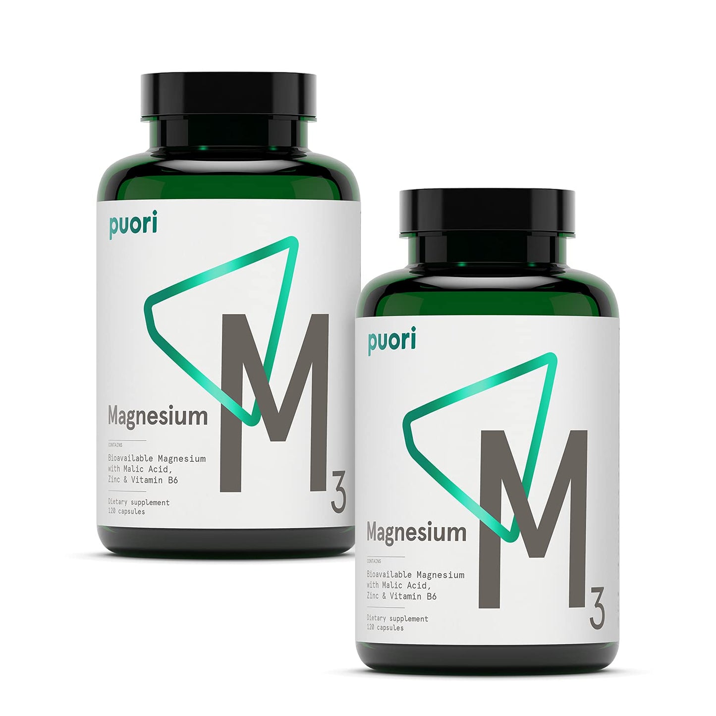Puori Magnesium Complex M3 – High Absorption Magnesium Taurinate & Gluconate with Zinc, Vitamin B6 & Malic Acid | 240 Vegan Capsules