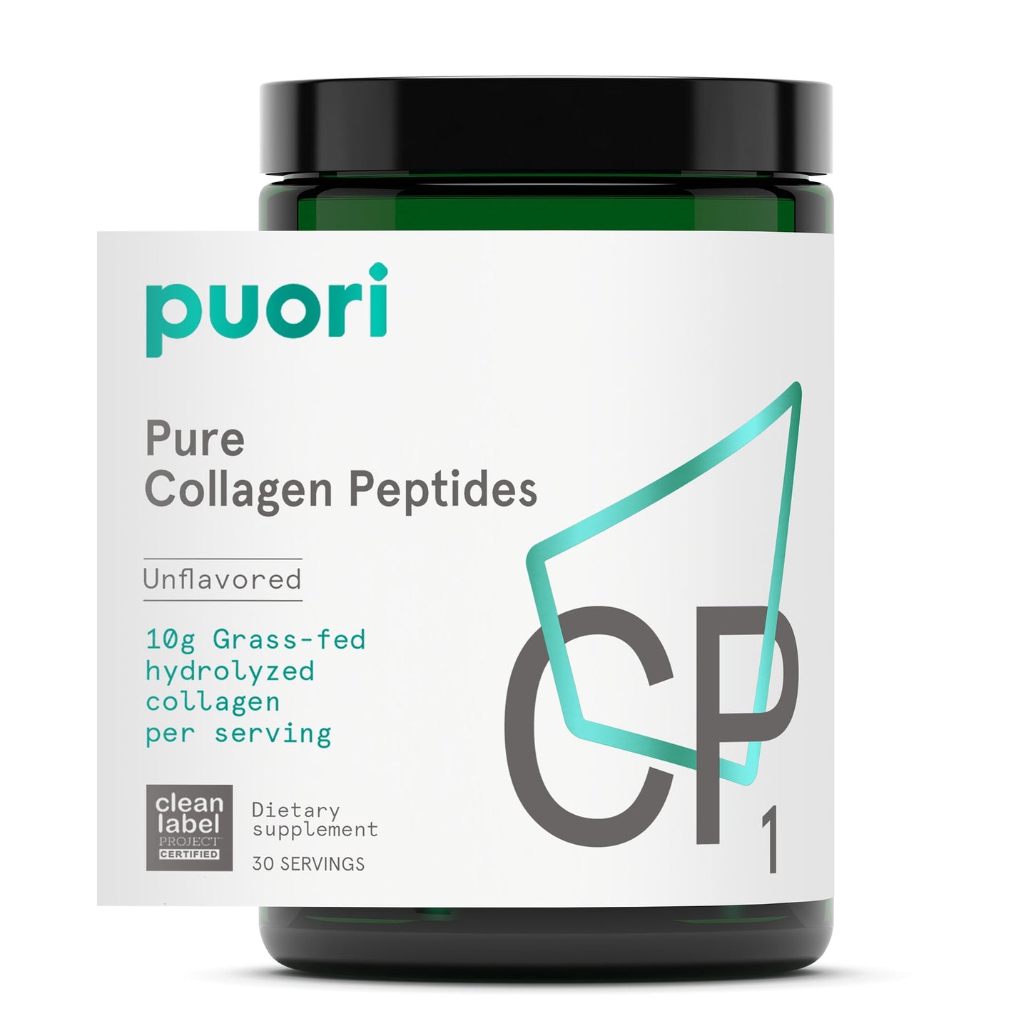 Puori Pure Collagen Peptides Powder, Unflavored — 10g Grass-Fed Bovine Collagen, Skin, Hair & Nails, Joint Support, 30 Servings
