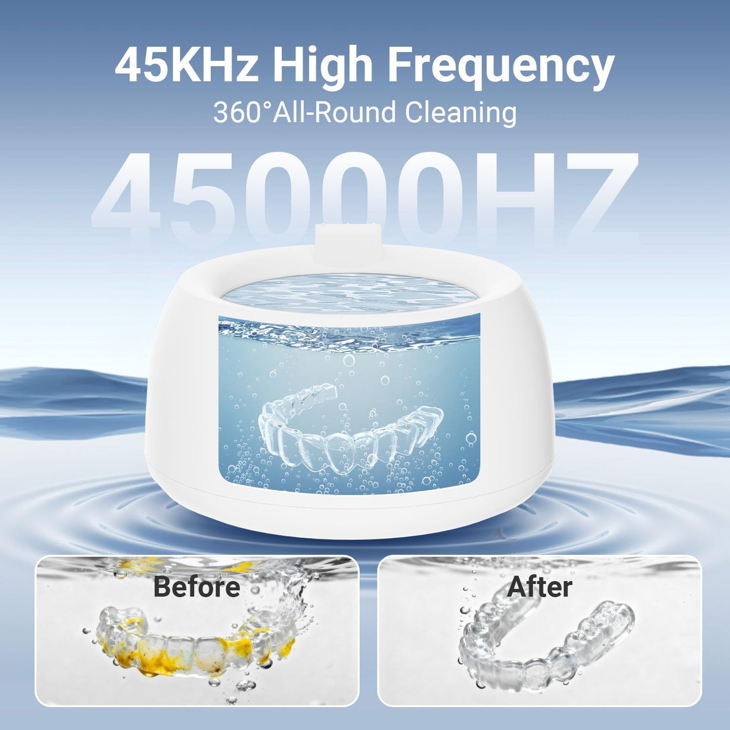 PUPDUMM Ultrasonic Retainer Cleaner – 45kHz, 200ml, Digital Timer