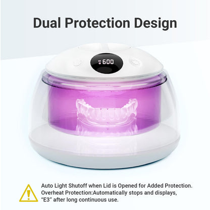 PUPDUMM Ultrasonic Retainer Cleaner – 45kHz, 200ml, Digital Timer