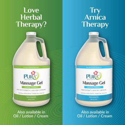 PURA 1st Wellness Professional Massage Gel with Arnica & Aloe Vera – 128oz Unscented, Hypoallergenic