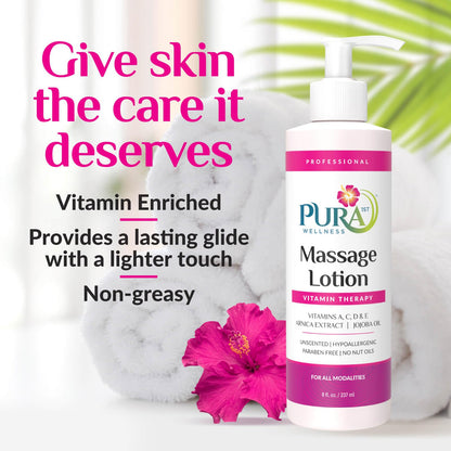 PURA 1st Wellness Massage Lotion - Unscented 8oz for Physical Therapy