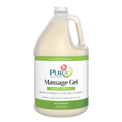 PURA 1st Wellness Professional Massage Gel with Arnica & Aloe Vera – 128oz Unscented, Hypoallergenic