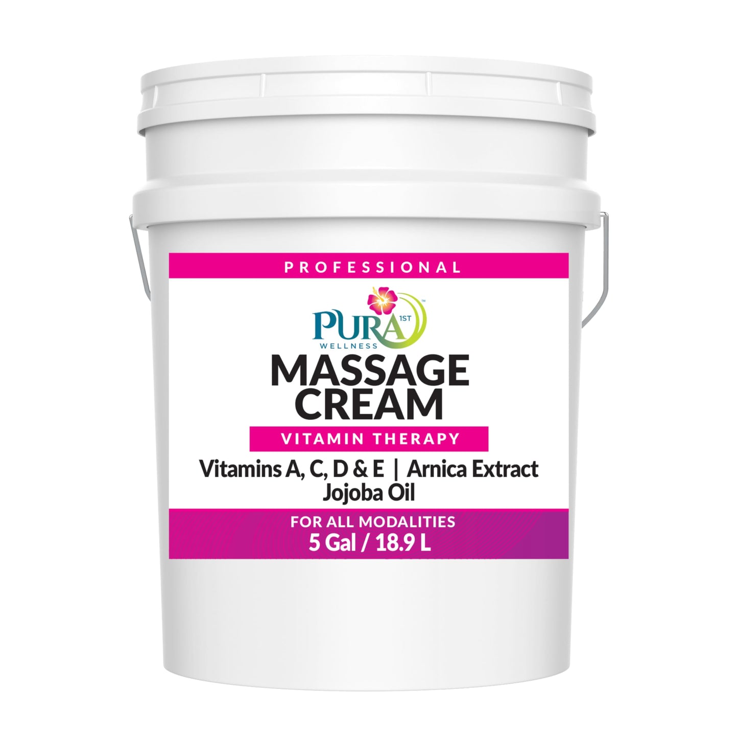 PURA 1st Wellness Vitamin Therapy Massage Cream - Unscented, 128oz, Professional Massage Cream for Physical Therapy