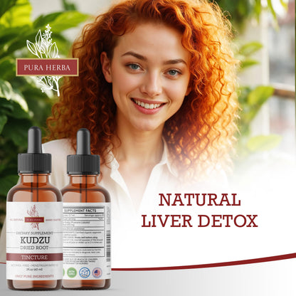 Pura Herba Organic Kudzu Root Extract – Alcohol-Free, Vegan, Non-GMO, Made in USA – 2 Fl Oz