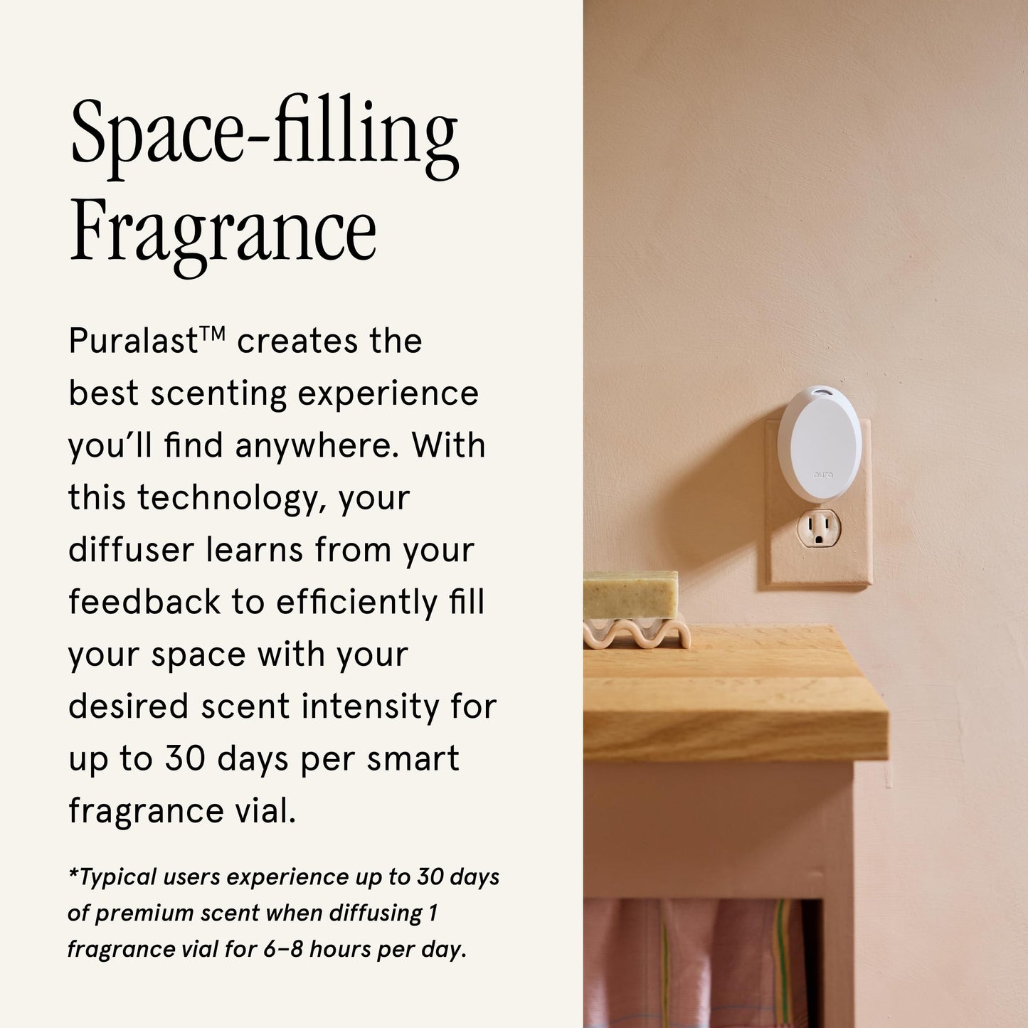 Pura Mini Smart Fragrance Diffuser for Small Spaces – Adjustable Smart Diffuser with LED & Vial Detection