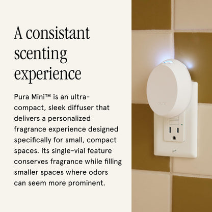 Pura Mini Smart Fragrance Diffuser for Small Spaces – Adjustable Smart Diffuser with LED & Vial Detection