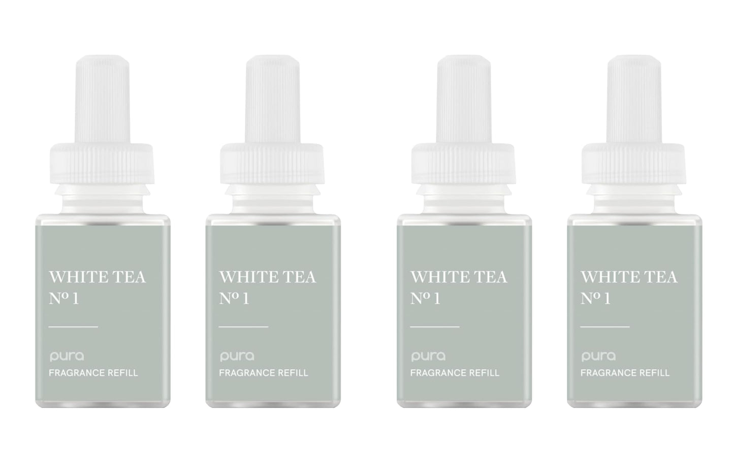 Pura Smart Home Air Diffuser Fragrance Refill — 120 Hours, 4 Pack, White Tea No.1