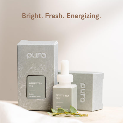 Pura Smart Home Air Diffuser Fragrance Refill — 120 Hours, 4 Pack, White Tea No.1