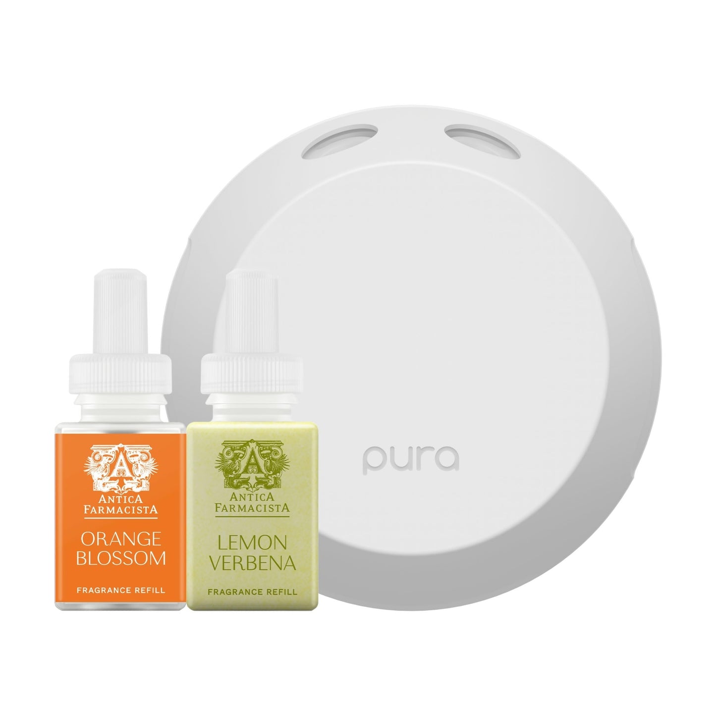 Pura 4 Smart Home Fragrance Starter Set – Scent Diffuser with Orange Blossom & Lemon Verbena Refills