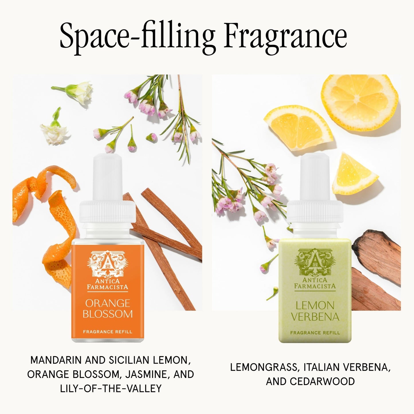 Pura 4 Smart Home Fragrance Starter Set – Scent Diffuser with Orange Blossom & Lemon Verbena Refills