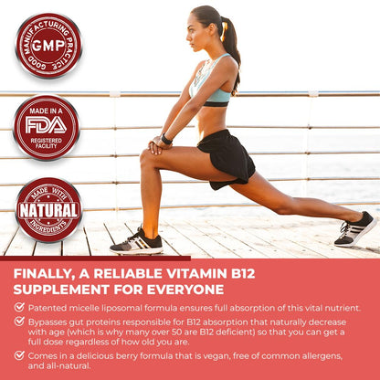 Purality Health Micelle Liposomal Vitamin B12 2500 mcg | Vegan, Methylcobalamin