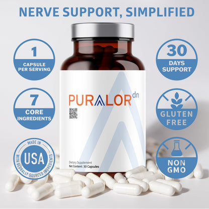 Puralor DN Nerve Support – Advanced Neuropathy, Vegan, Non-GMO, 30 Capsules