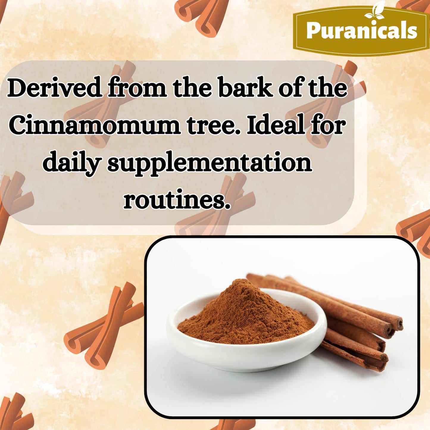 Puranicals Ceylon Cinnamon Premium 320 Capsules – 700 mg per Serving, Non-GMO, Gluten Free | Herbal Supplement