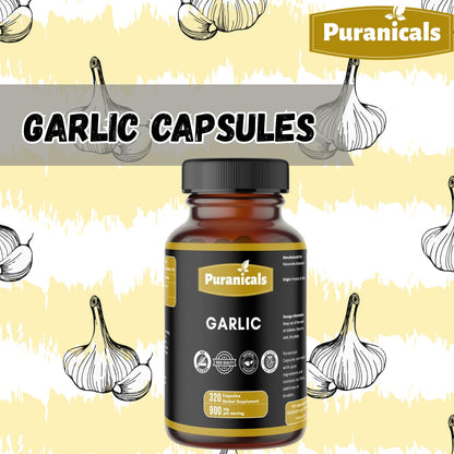 Puranicals Garlic Premium 320 Capsules – Non-GMO, Gluten Free | 900 mg/serving