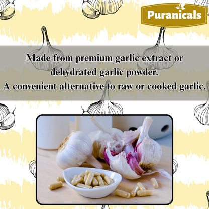 Puranicals Garlic Premium 320 Capsules – Non-GMO, Gluten Free | 900 mg/serving