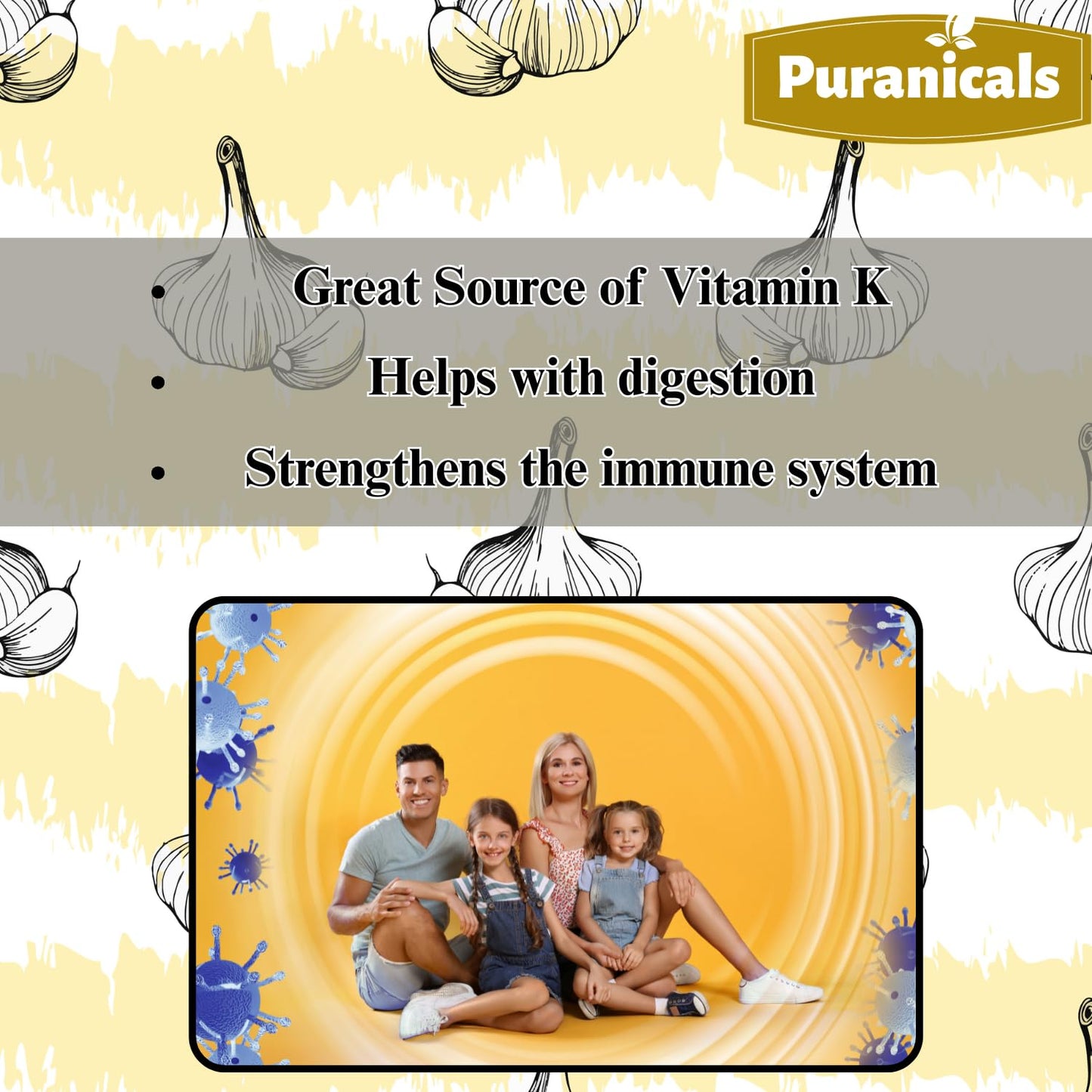 Puranicals Garlic Premium 320 Capsules – Non-GMO, Gluten Free | 900 mg/serving