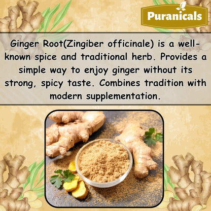 Puranicals Ginger Premium 320 Capsules – Non-GMO, Gluten Free, 700 mg per Serving, 100% Pure Ginger Root Powder