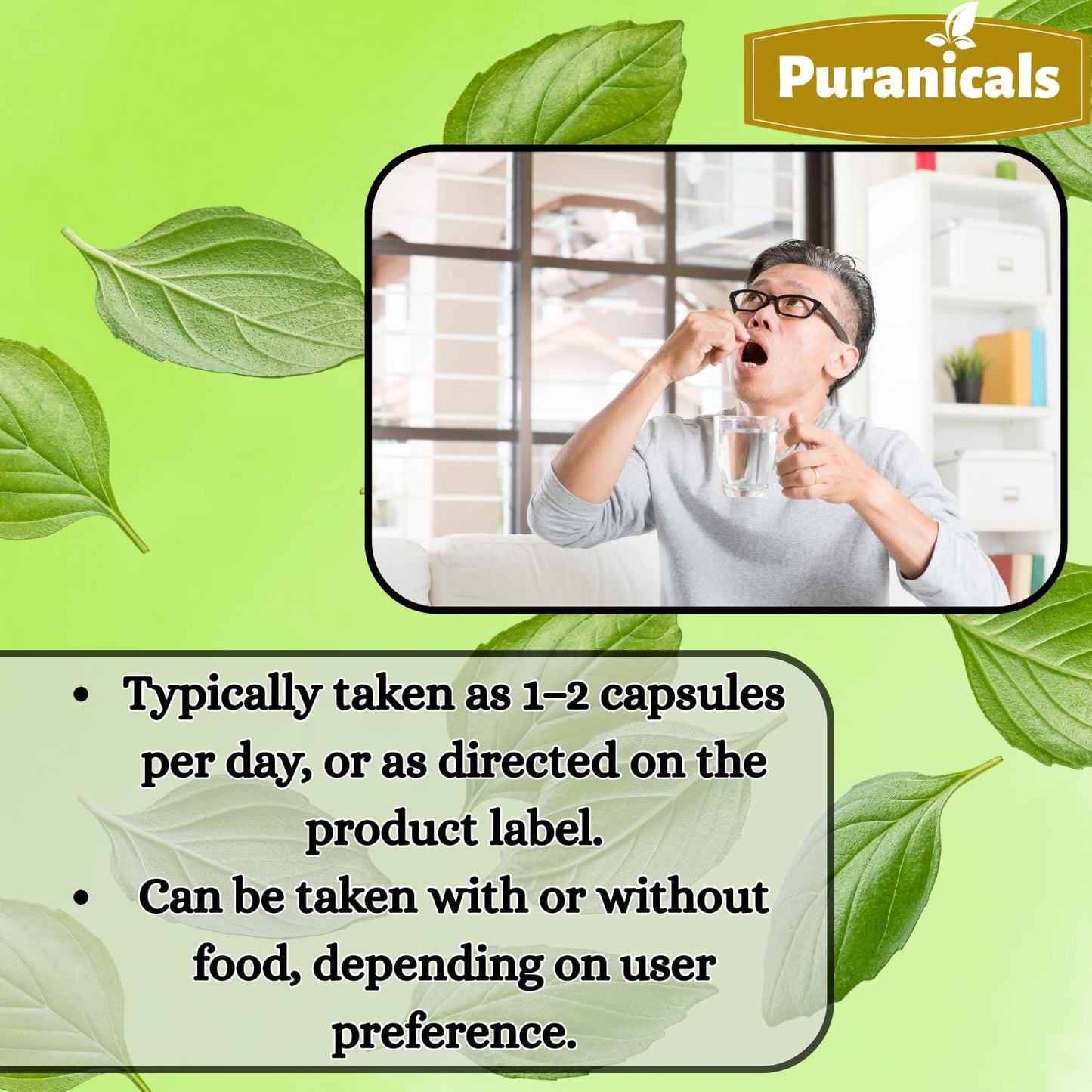 Puranicals Holy Basil Premium 320 Capsules – 600 mg per Serving | Non-GMO, Gluten-Free