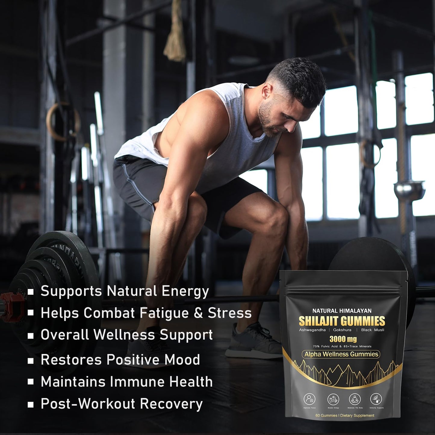 Puranutra Shilajit Gummies – Natural Himalayan Shilajit with Ashwagandha, 60 Gummies