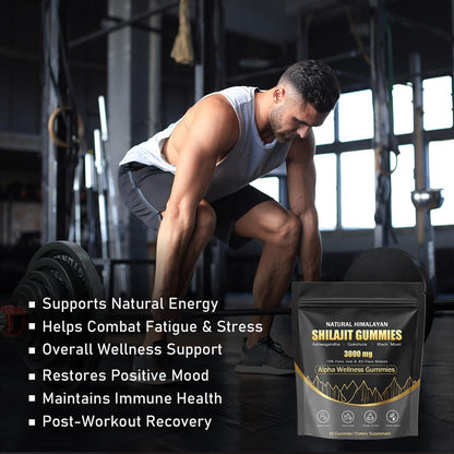 Puranutra Shilajit Gummies – Natural Himalayan Shilajit with Ashwagandha, 60 Gummies