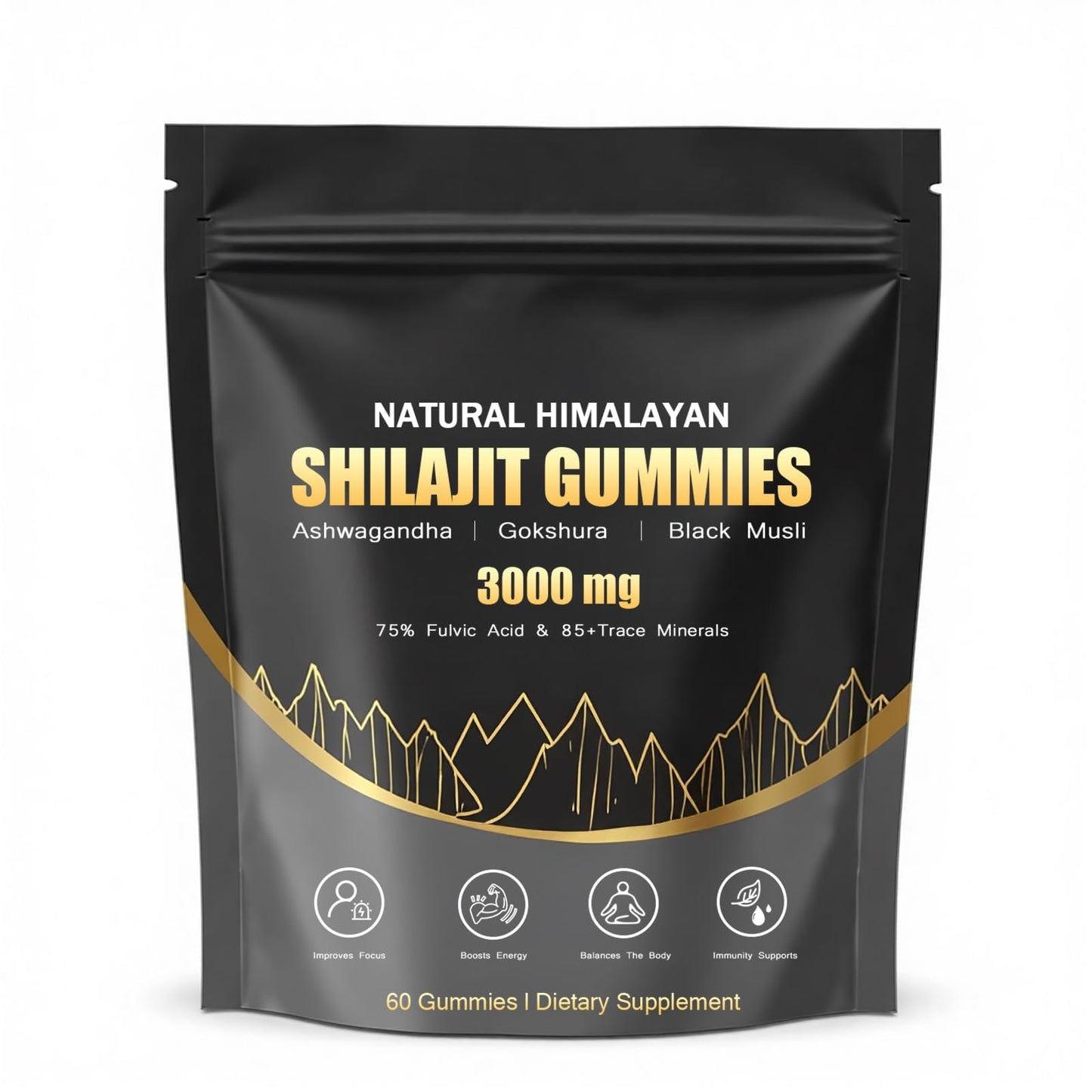 Puranutra Shilajit Gummies – Natural Himalayan Shilajit with Ashwagandha, 60 Gummies