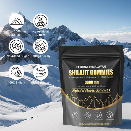 Puranutra Shilajit Gummies – Natural Himalayan Shilajit with Ashwagandha, 60 Gummies