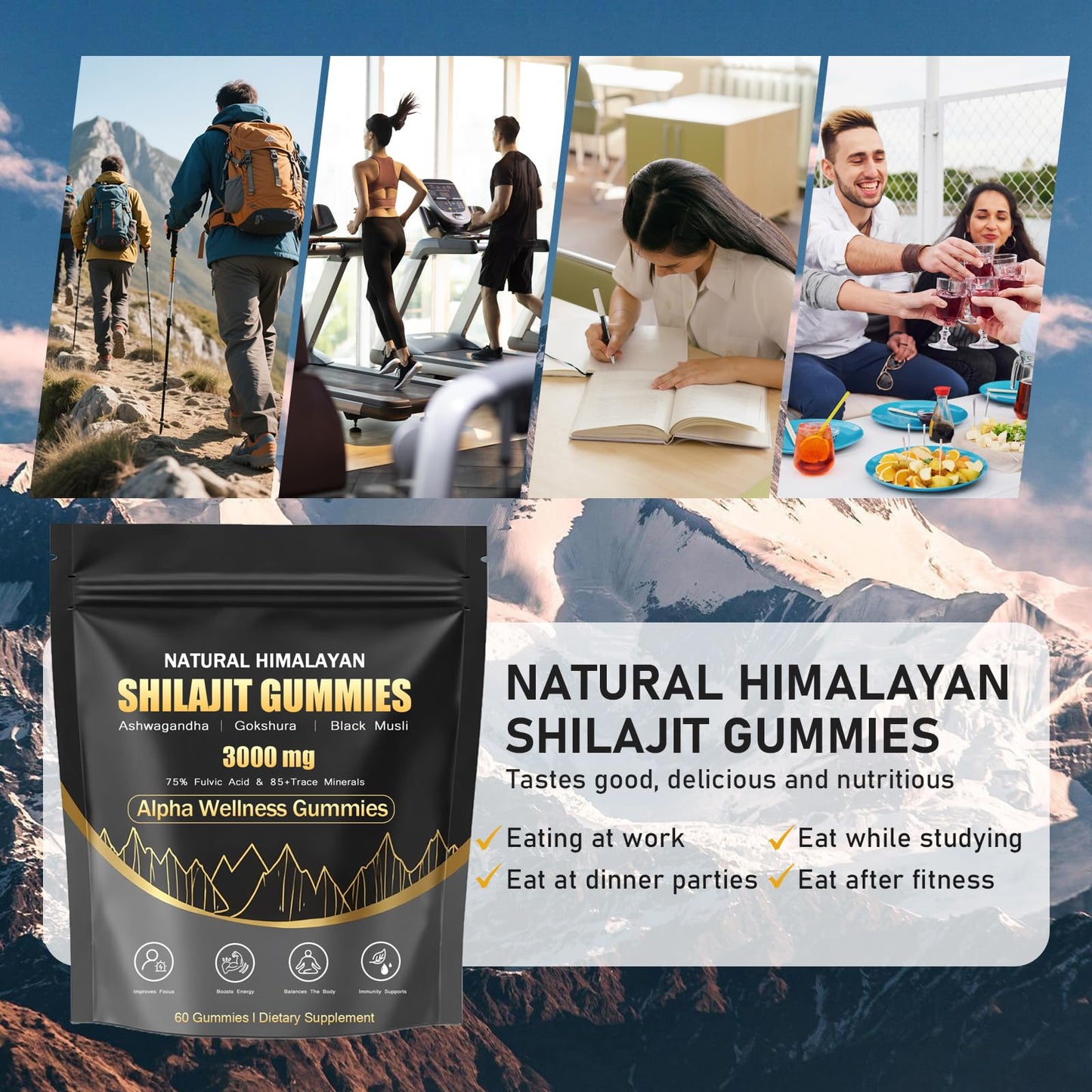 Puranutra Shilajit Gummies – Natural Himalayan Shilajit with Ashwagandha, 60 Gummies