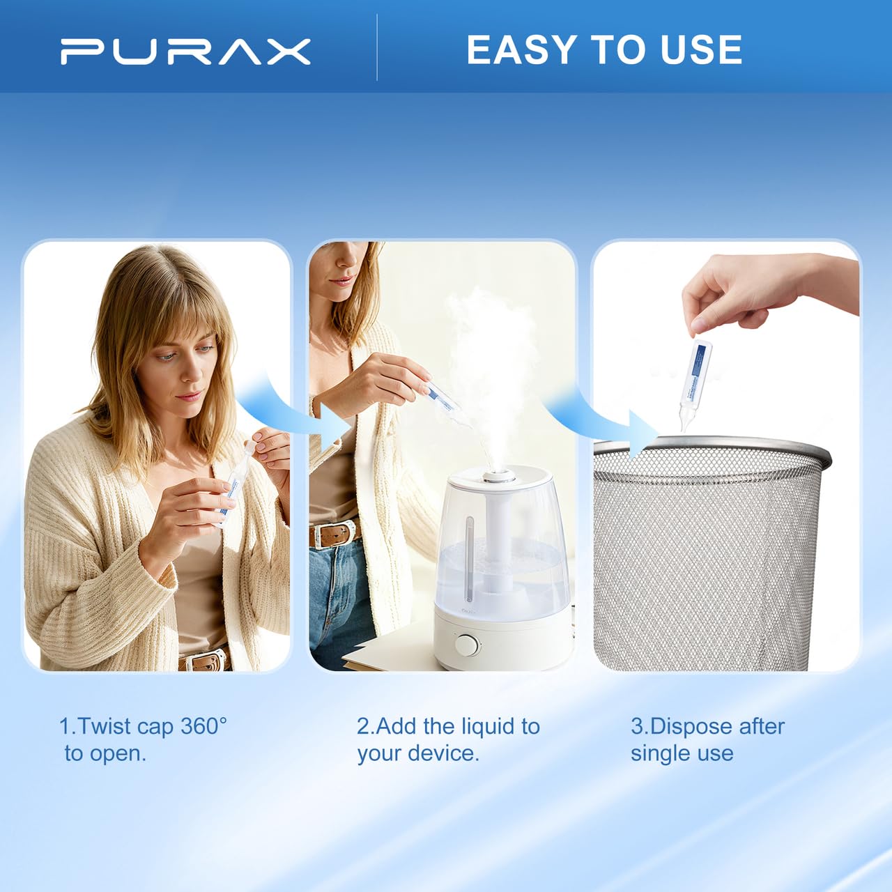PURAX Saline Solution 0.9% | Isotonic Nasal Cleanse, Eye Care & Wound Cleansing (56 x 5ml)