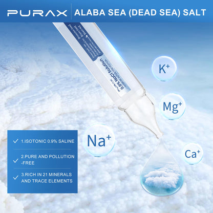 PURAX Saline Solution 0.9% | Isotonic Nasal Cleanse, Eye Care & Wound Cleansing (56 x 5ml)