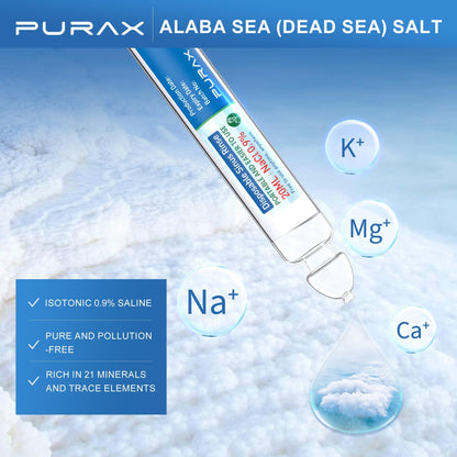 PURAX Saline Solution 0.9% | Pre-Mixed Nasal Rinse, 15x20ml Ampoules