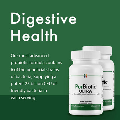 Stop Aging Now: PurBiotic ULTRA 25B CFU - Digestive & Immune Support, 60 Veggie Caps