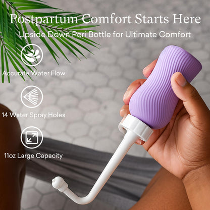 PurComfy 18-Piece Postpartum Essentials Recovery Kit | Peri Bottle, Disposable Underwear & More