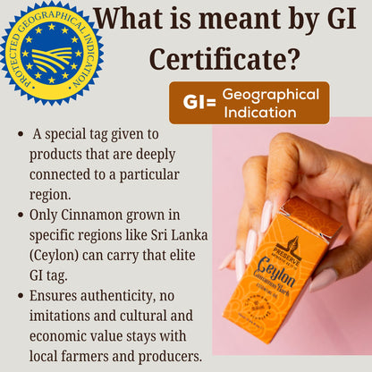 Pure Ceylon Cinnamon Bark Essential Oil - GI Certified G2/76/340, 100% Ceylon True Cinnamon Extract, Therapeutic Grade, 10ml
