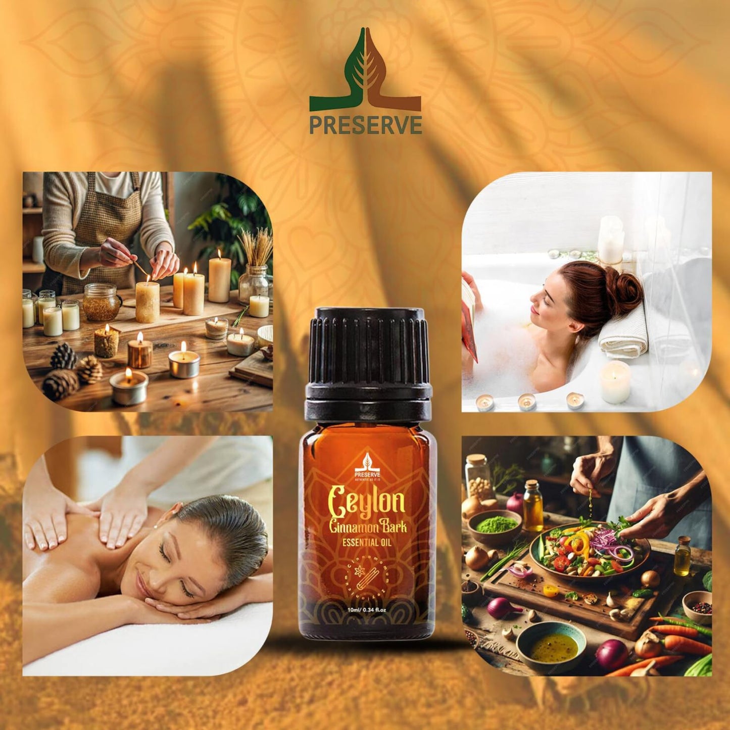 Pure Ceylon Cinnamon Bark Essential Oil - GI Certified G2/76/340, 100% Ceylon True Cinnamon Extract, Therapeutic Grade, 10ml