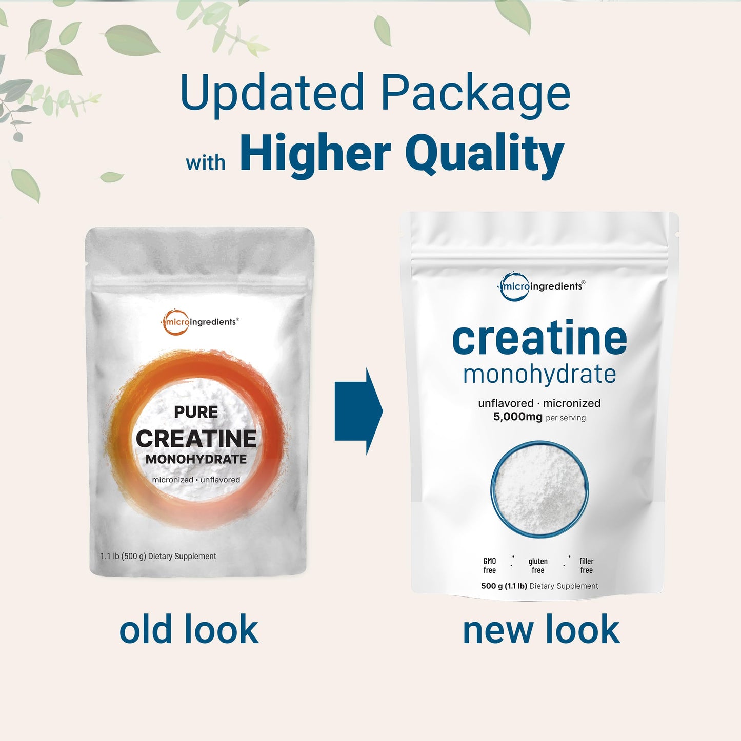 Instant Creatine Monohydrate Powder 500g – 5g/Serving, Unflavored, Keto & Vegan
