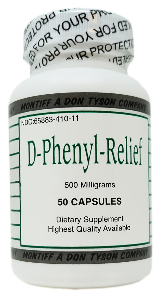 Pure D-Phenyl Relief 500 mg - 50 Capsules by Montiff BritishVita | Premium UK Vitamins & Wellness Supplements