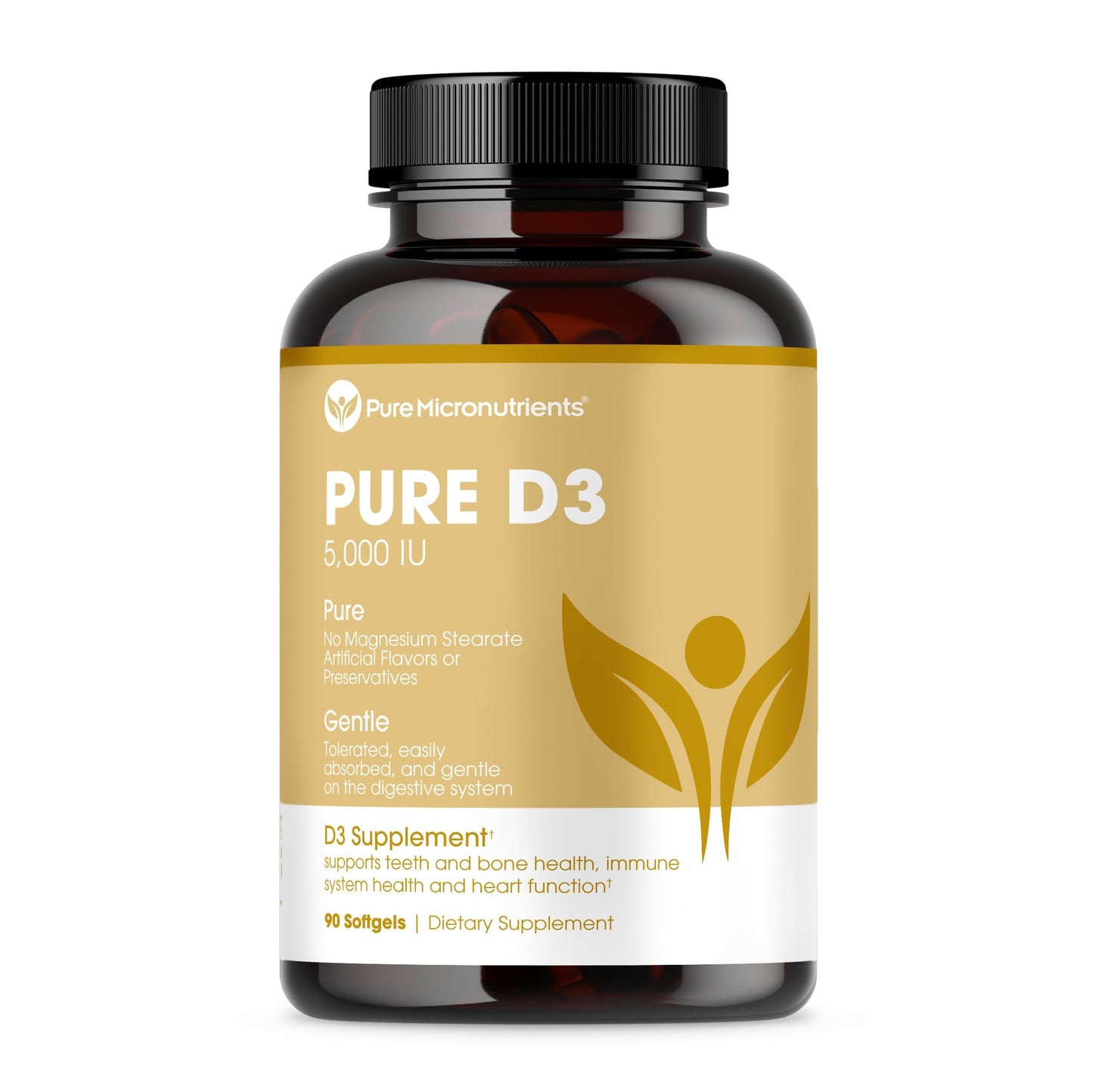 Pure D3 5000 IU Vitamin D3 - 90 Mini Softgels | Immune & Bone Health