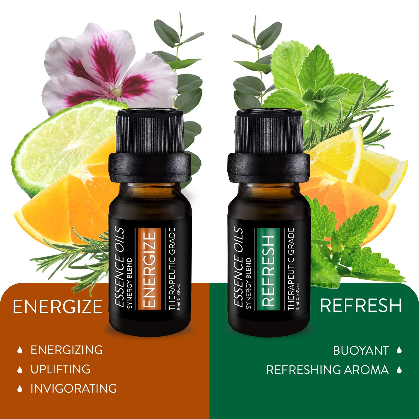 Pure Daily Care Aromatherapy Top 10 Essential Oil Synergy Blend Set – Therapeutic Grade – 10 x 10ml