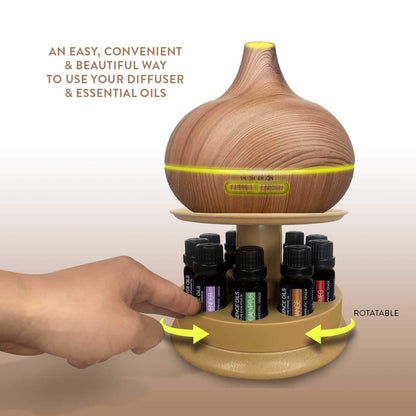 Pure Daily Care Essence Diffuser 300ml + Top 10 Essential Oils Set — 4 Timers, 7 Ambient Lights