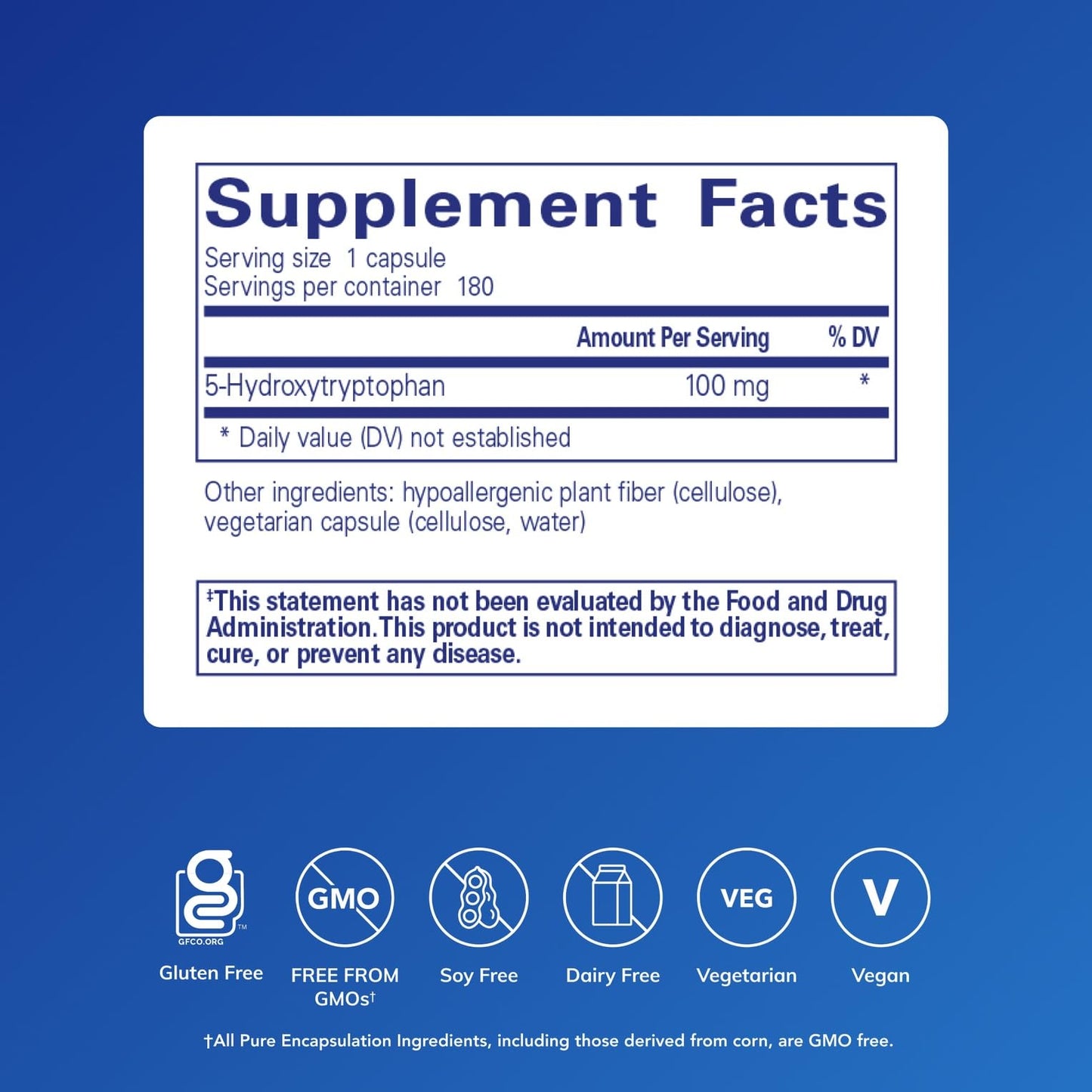 Pure Encapsulations 5-HTP 100 mg | Brain Health, Sleep & Appetite Support | Gluten Free & Non-GMO | 180 Capsules