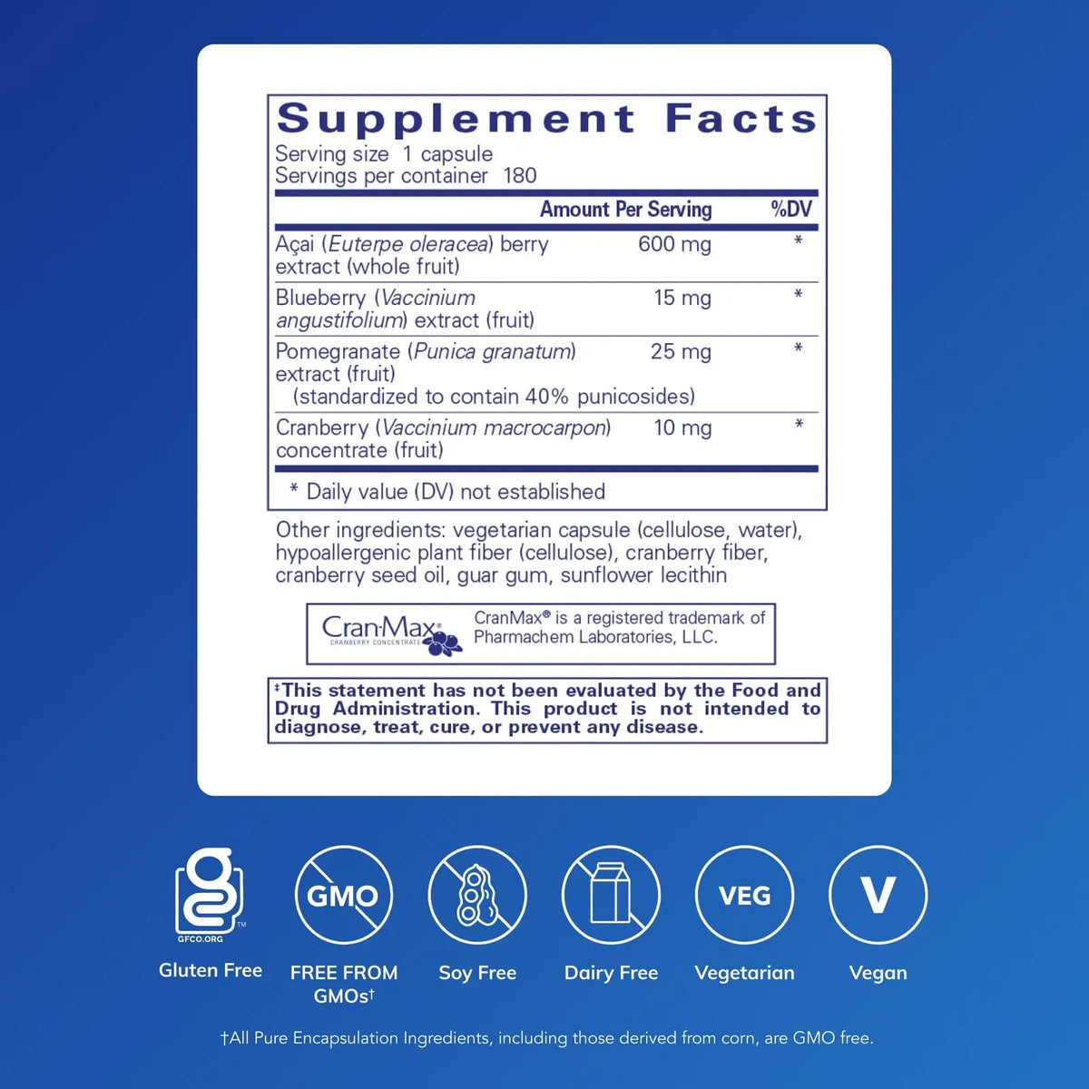 Pure Encapsulations Acai 600 | Berry Supplement for Antioxidants, Fiber & Immune Support | 180 Capsules BritishVita | Premium UK Vitamins & Wellness Supplements