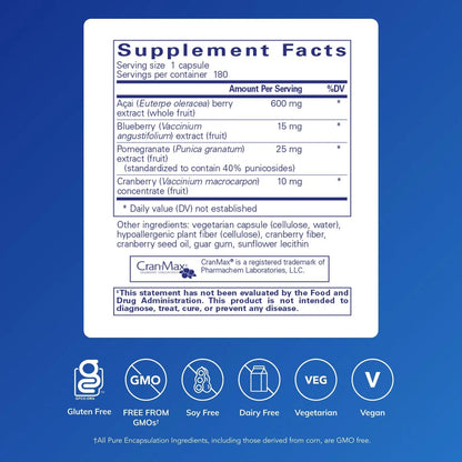 Pure Encapsulations Acai 600 | Berry Supplement for Antioxidants, Fiber & Immune Support | 180 Capsules BritishVita | Premium UK Vitamins & Wellness Supplements