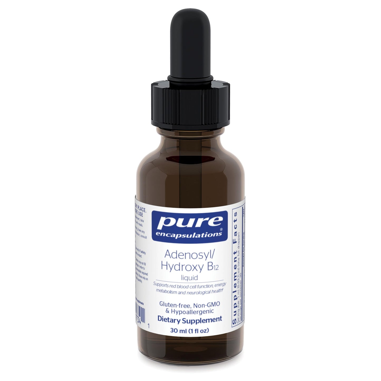 Pure Encapsulations Adenosyl/Hydroxy B12 Liquid 30 mL | Energy Metabolism & Neurological Health* | Brain Support* | Gluten Free & Vegan | 1 Fl Oz