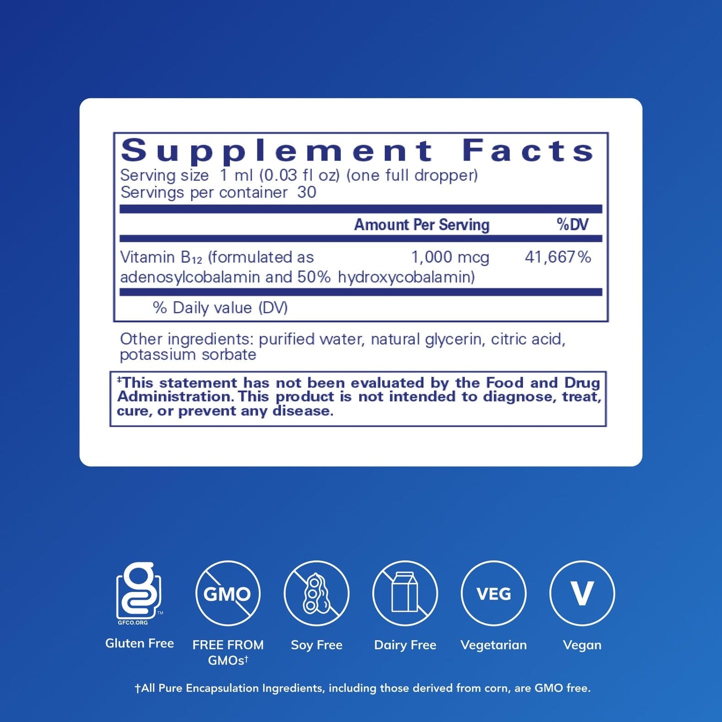 Pure Encapsulations Adenosyl/Hydroxy B12 Liquid 30 mL | Energy Metabolism & Neurological Health* | Brain Support* | Gluten Free & Vegan | 1 Fl Oz