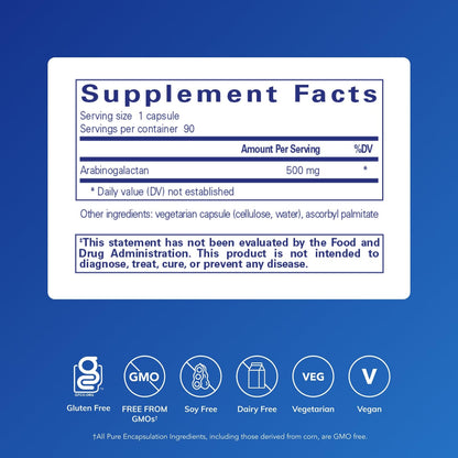 Pure Encapsulations Arabinogalactan – Immune, Liver & Colon Health | 90 Capsules