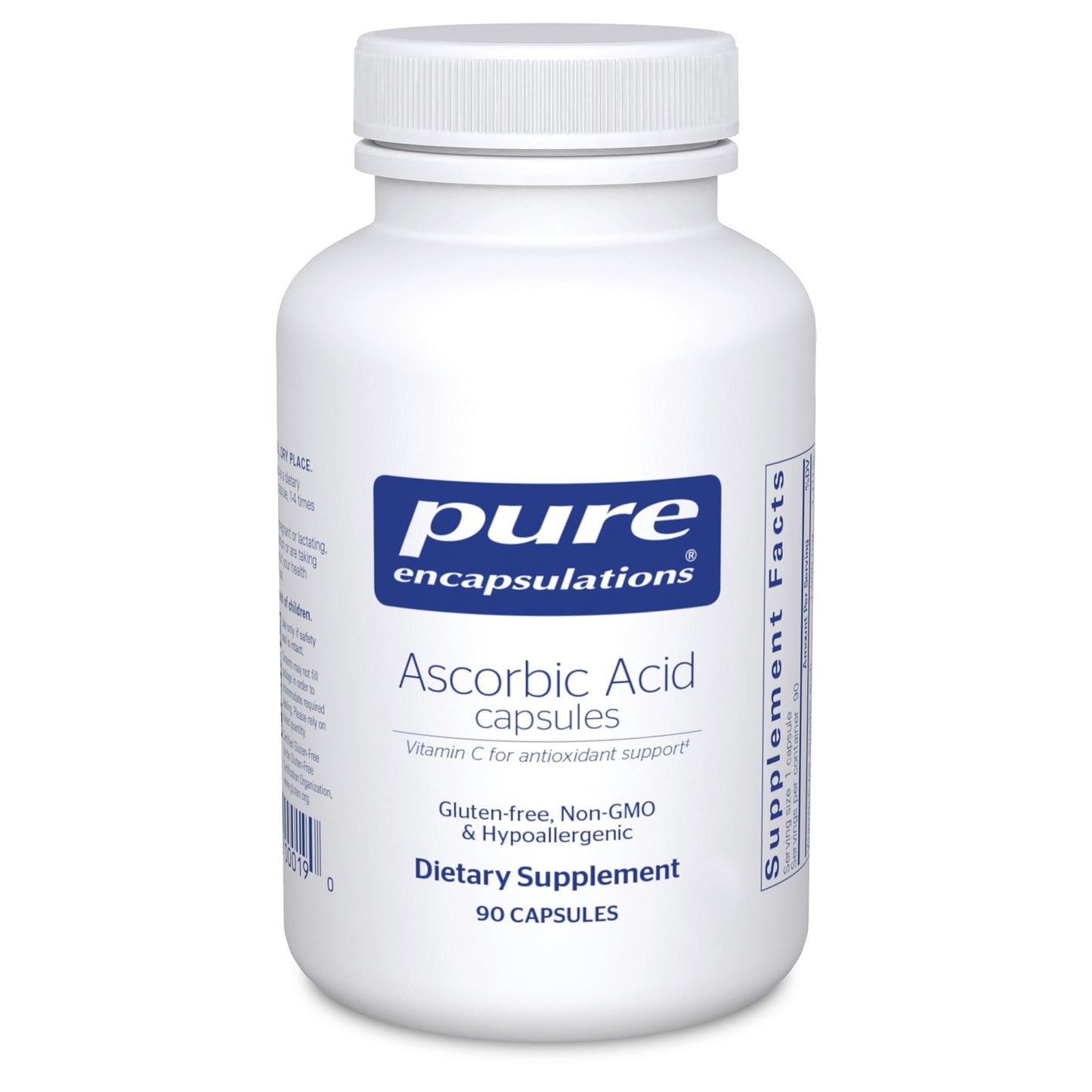 Pure Encapsulations Ascorbic Acid 1000 mg Vitamin C - 90 Capsules