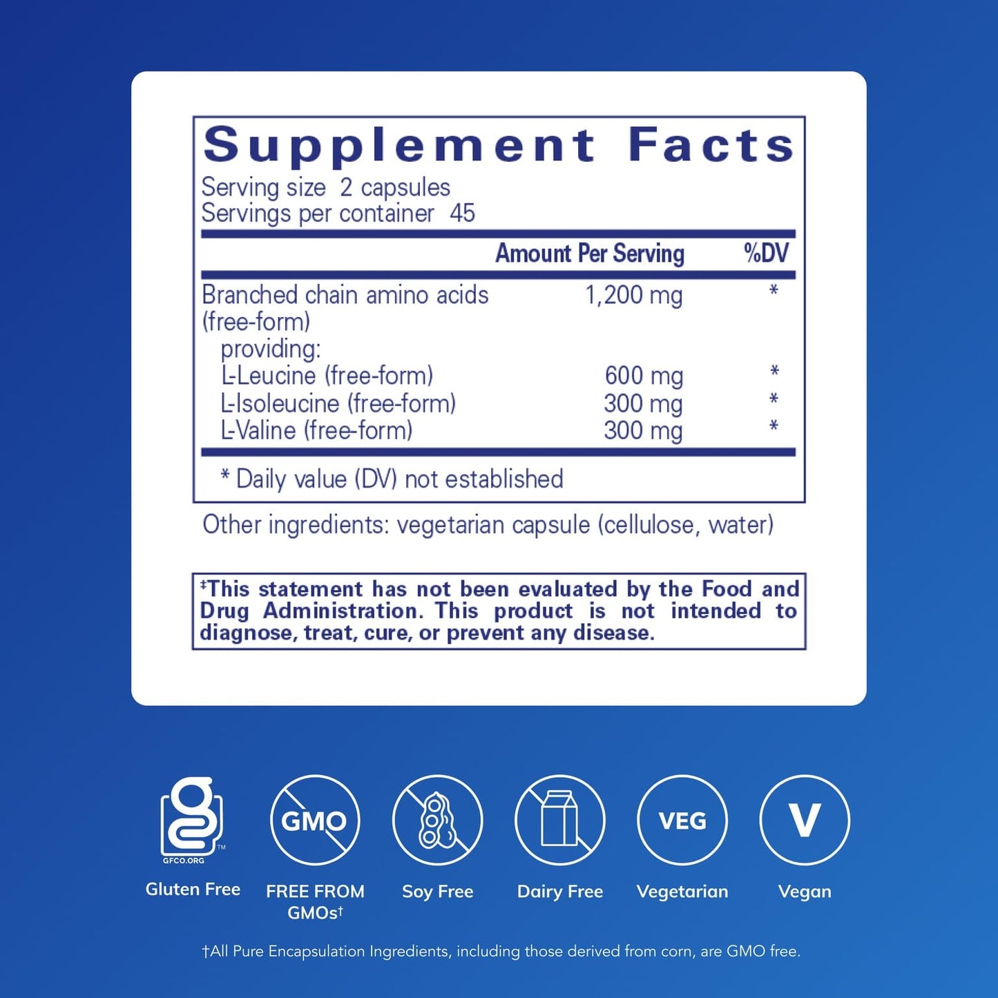 Pure Encapsulations BCAA Capsules - Hypoallergenic Muscle Support | 90 Capsules